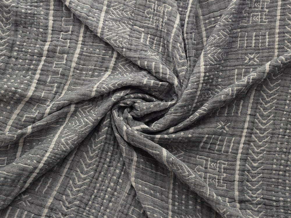100% Organic Cotton Turkish Throw Blanket; 90" x 77" Bedspread Muslin Light Blankets for Bed or Couch | Indoor or Outdoor Cozy Hand Woven