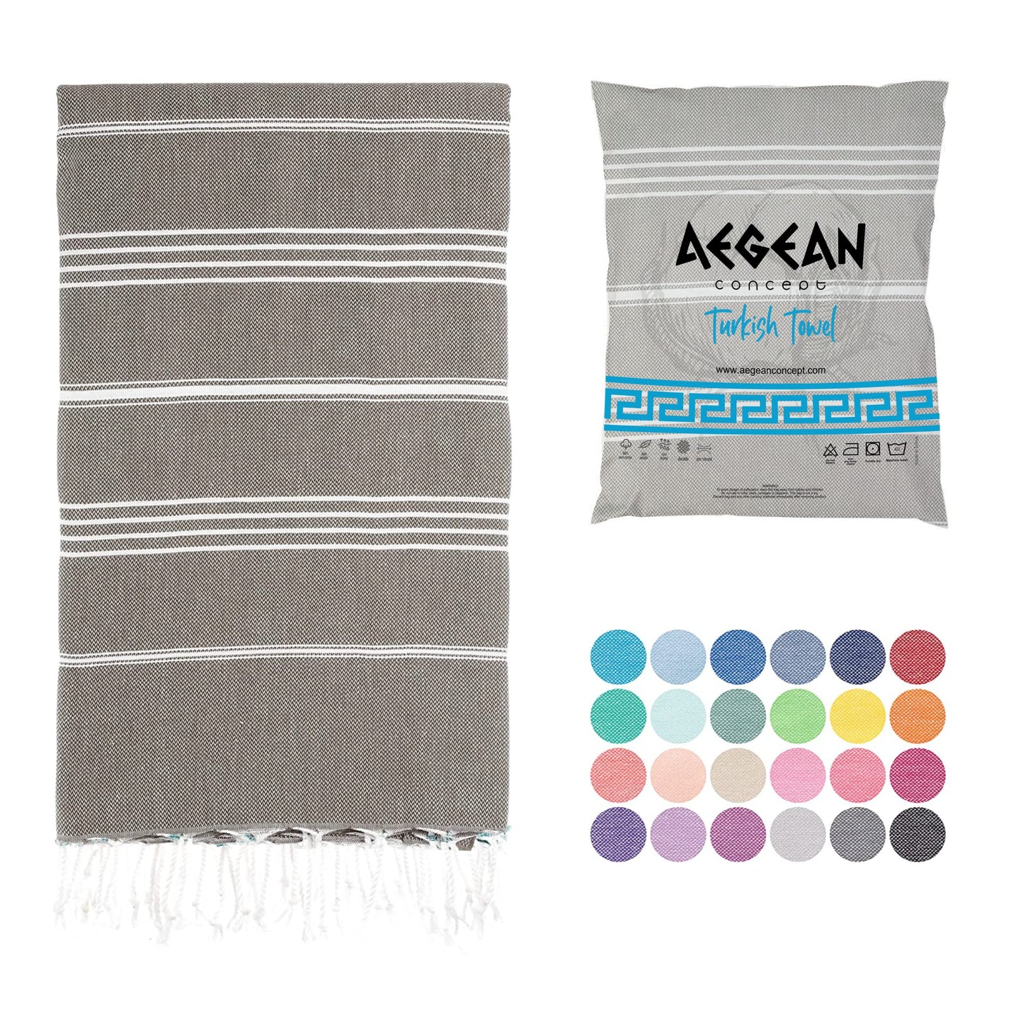 Turkish Beach Towels, Oversized, Sandcloud Bath Towel, Packable, 37 x 77 inches, Soft, Quick Dry, Ideal for Swimmers, Travel, for Men & Women, Anthracite, Pack of 1