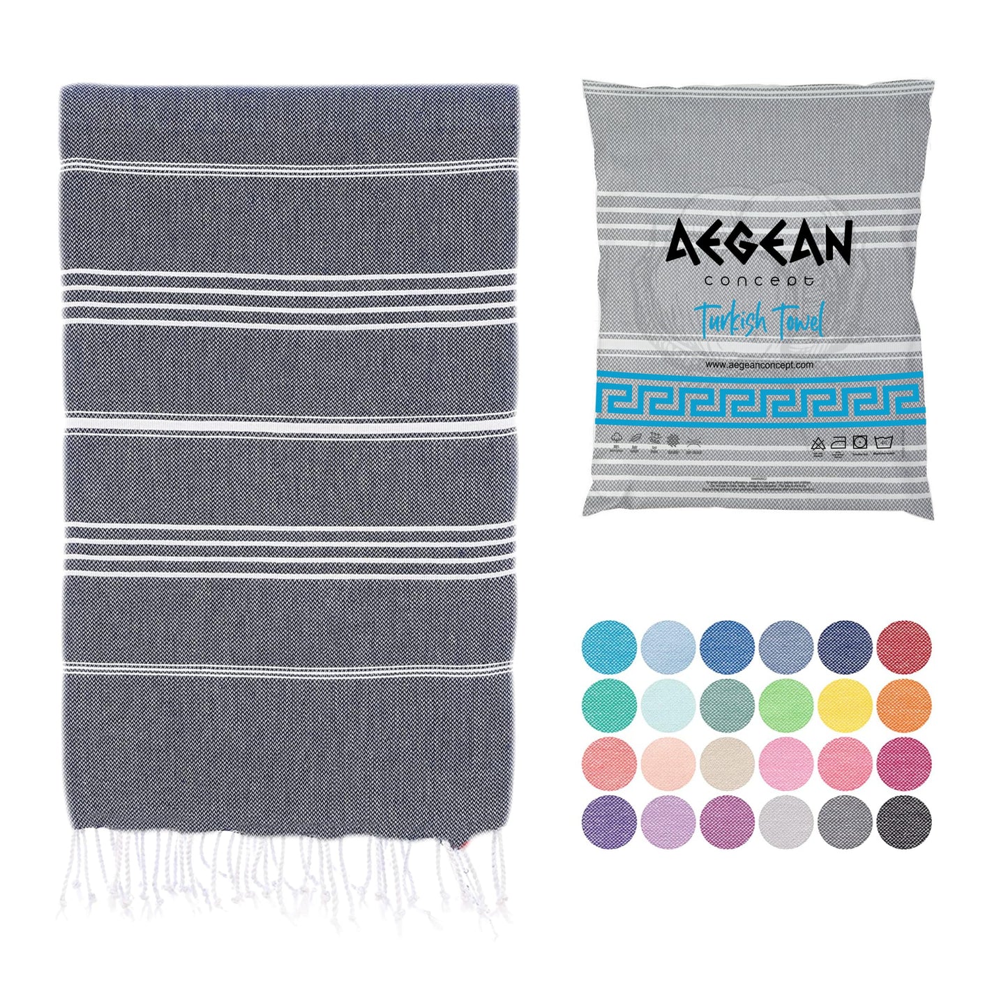 Turkish Beach Towels, Oversized, Sandcloud Bath Towel, Packable, 37 x 77 inches, Soft, Quick Dry, Ideal for Swimmers, Travel, for Men & Women, Anthracite, Pack of 1