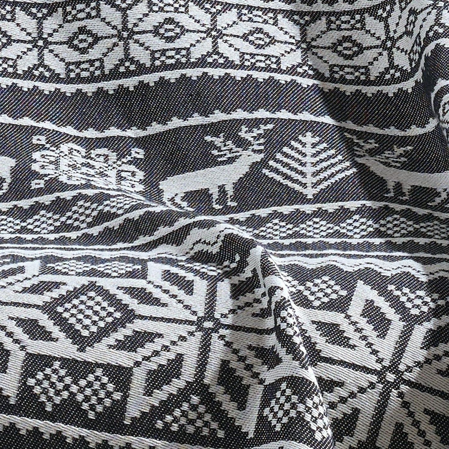 90x77 Inches Oversized Twin or Queen Muslin Cotton Blanket, Hand-Woven Boho Style, Plush and Fluffy for Winter, Soft Lightweight Bedding Essential for Bed, Couch, Black