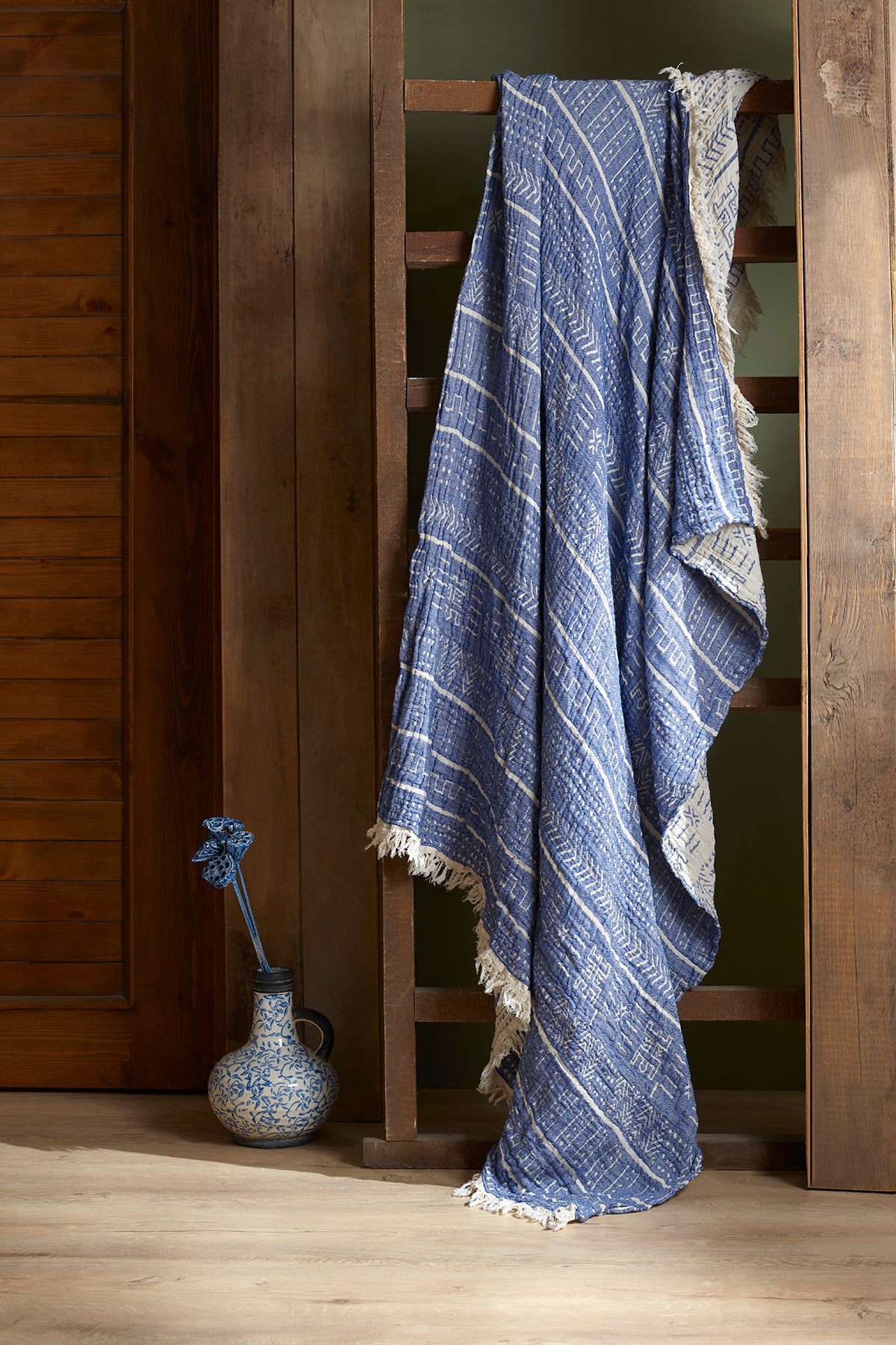 100% Organic Cotton Turkish Throw Blanket; 90" x 77" Bedspread Muslin Light Blankets for Bed or Couch | Indoor or Outdoor Cozy Hand Woven
