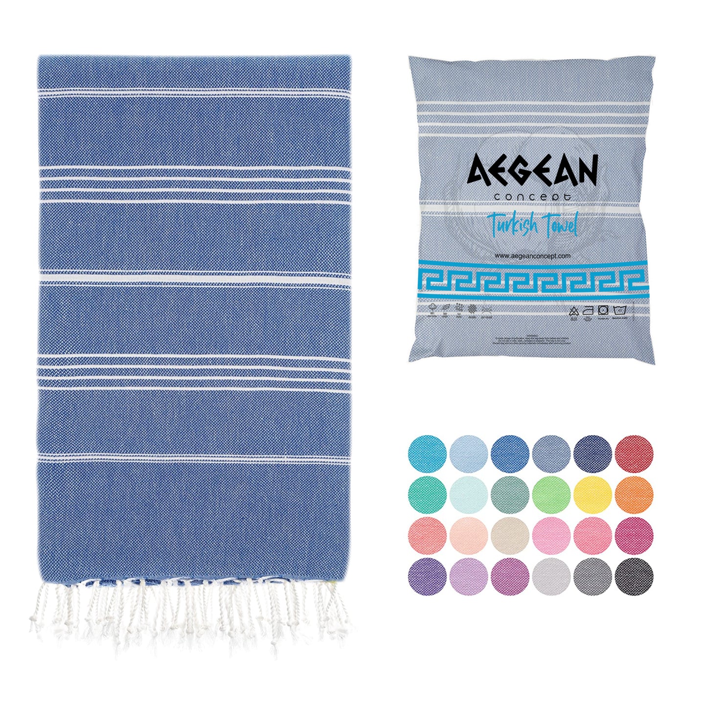 Aegean Concept Turkish Beach Towels – Oversized, Quick-Dry, Soft & Packable – Anthracite, 37 x 77 inches – Ideal for Swimmers & Travel – Pack of 1