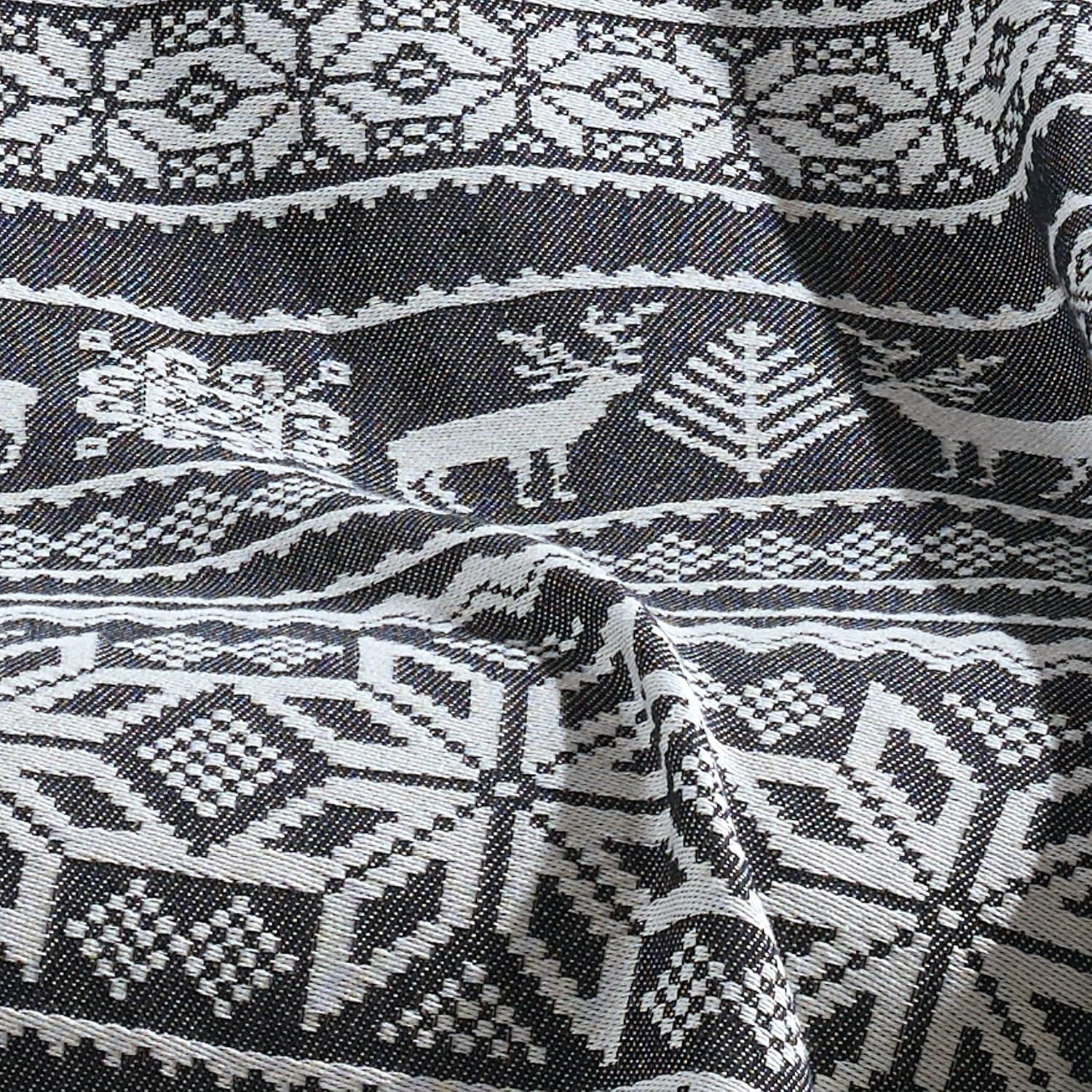 90x77 Inches Oversized Twin or Queen Muslin Cotton Blanket, Hand-Woven Boho Style, Plush and Fluffy for Winter, Soft Lightweight Bedding Essential for Bed, Couch, Black