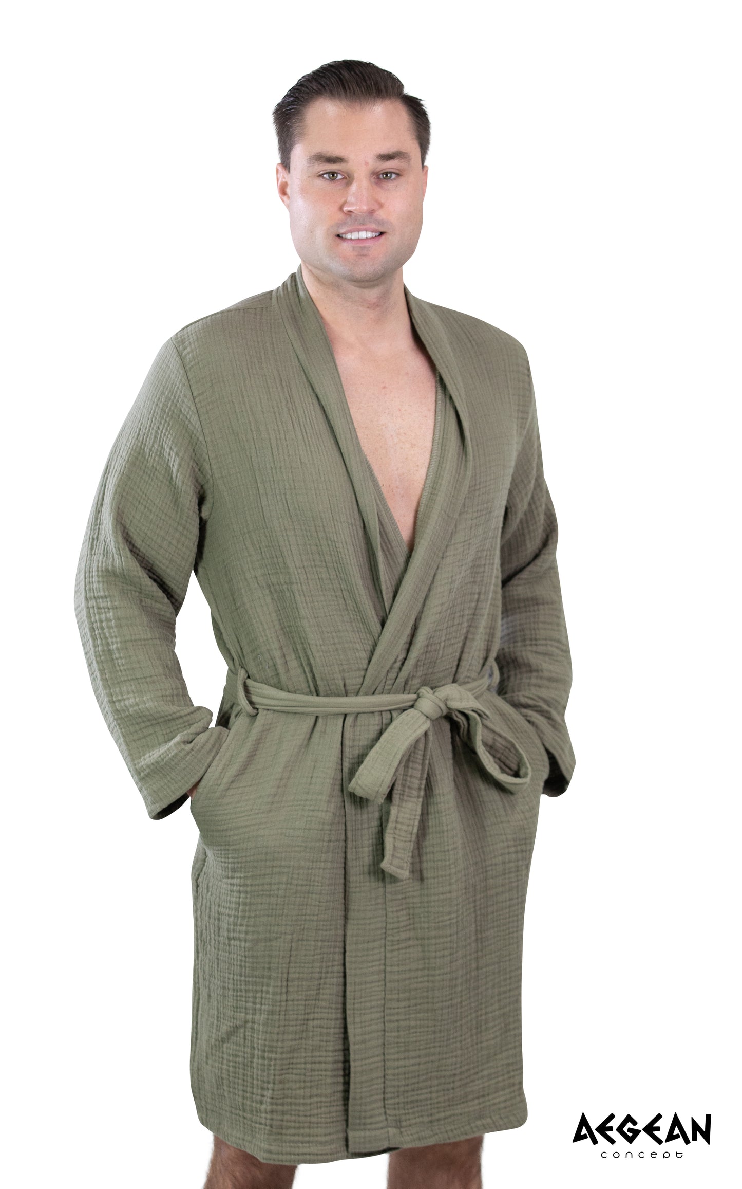 4-Layer Turkish Muslin Cotton Bathrobe – Ultra Soft, Lightweight & Quick Dry
