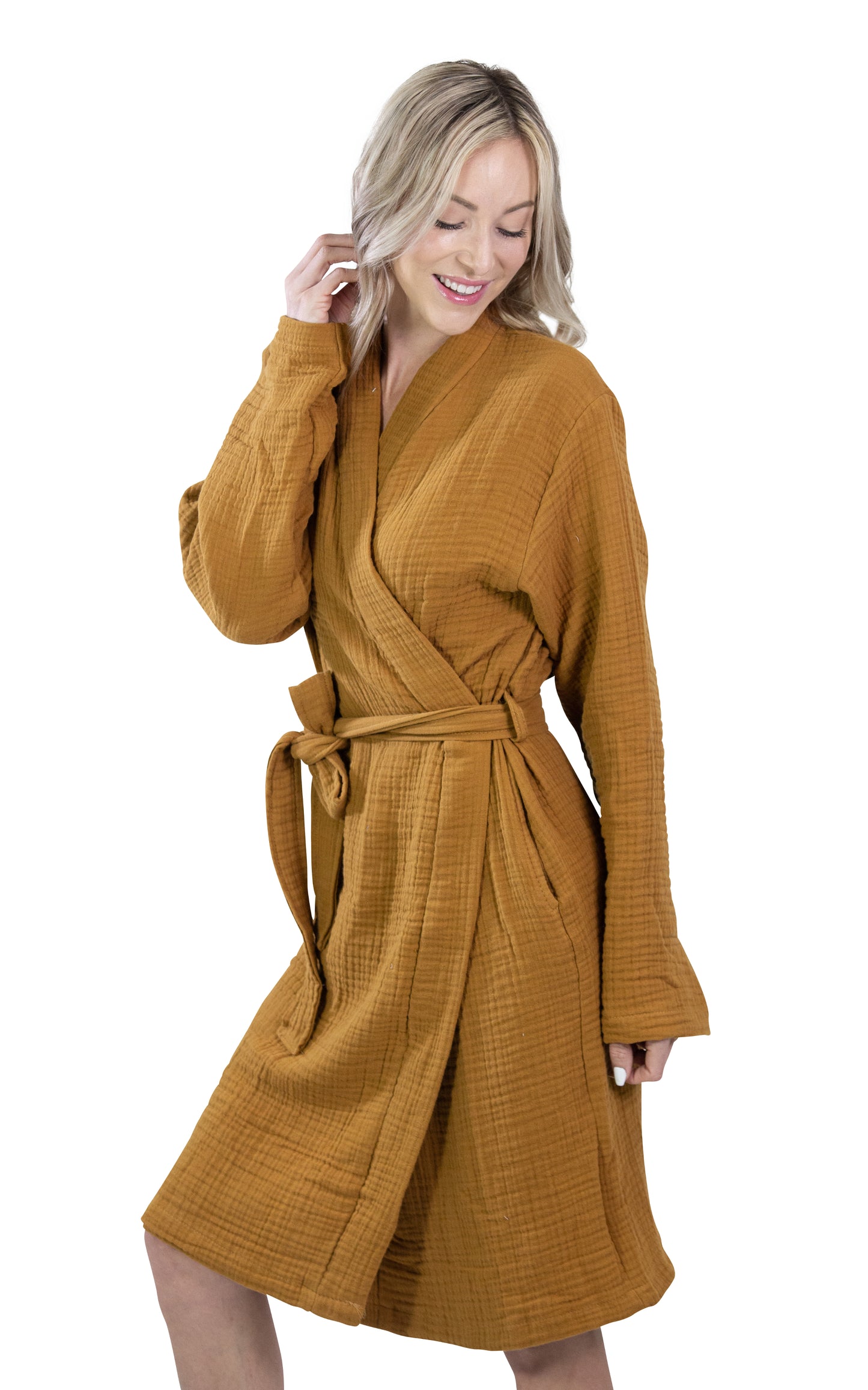 4-Layer Turkish Muslin Cotton Bathrobe – Ultra Soft, Lightweight & Quick Dry