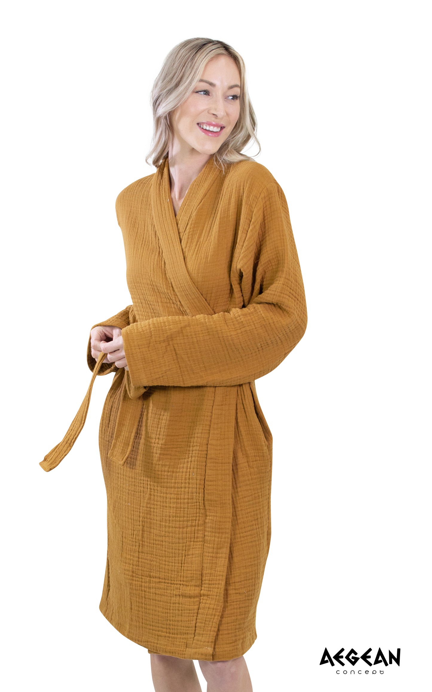 4-Layer Turkish Muslin Cotton Bathrobe – Ultra Soft, Lightweight & Quick Dry