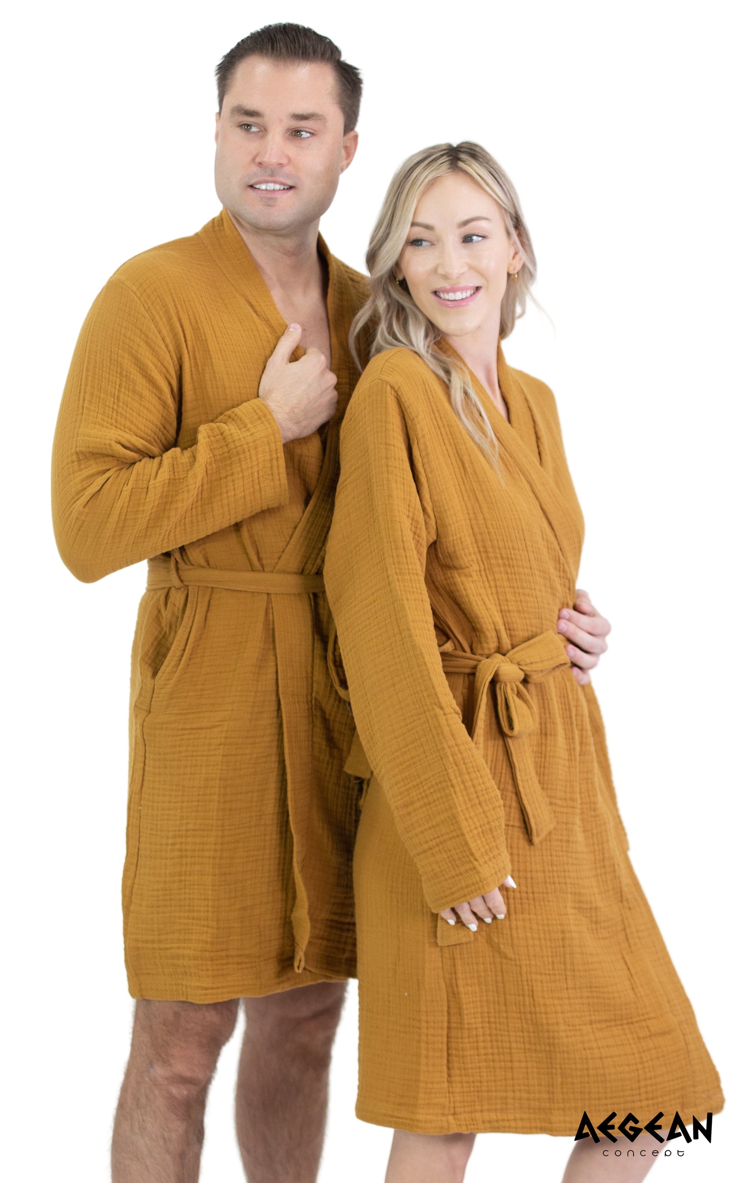 4-Layer Turkish Muslin Cotton Bathrobe – Ultra Soft, Lightweight & Quick Dry