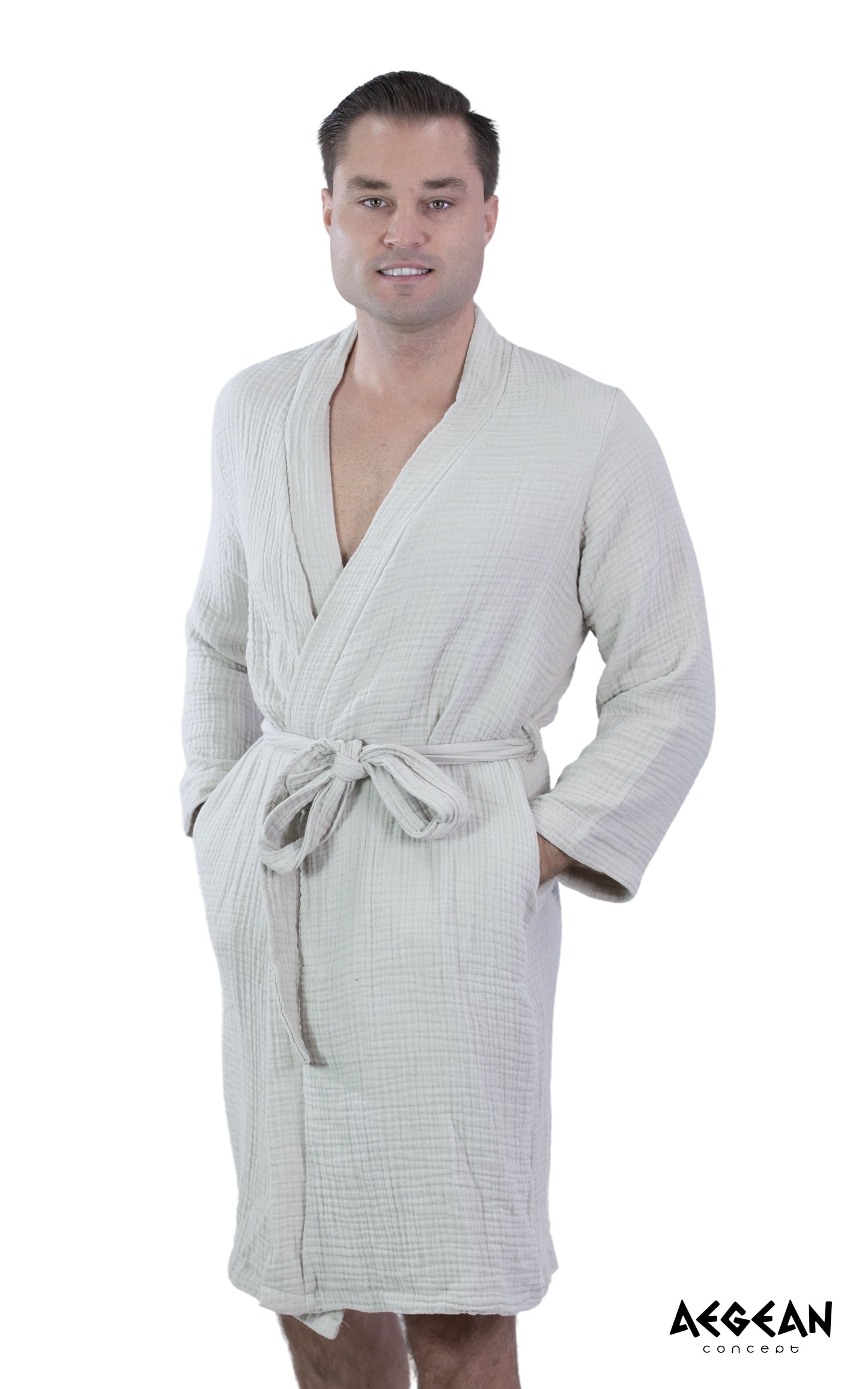 4-Layer Turkish Muslin Cotton Bathrobe – Ultra Soft, Lightweight & Quick Dry