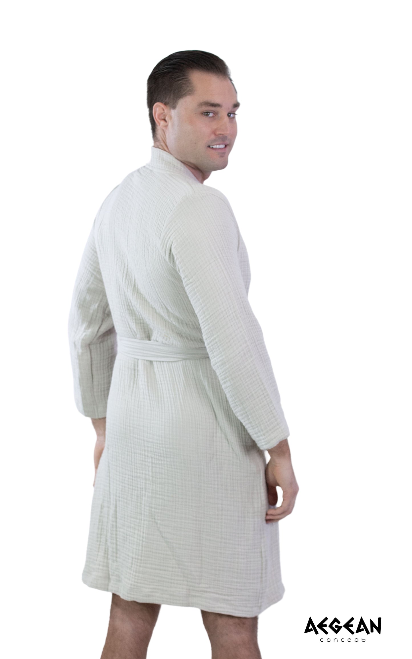 4-Layer Turkish Muslin Cotton Bathrobe – Ultra Soft, Lightweight & Quick Dry