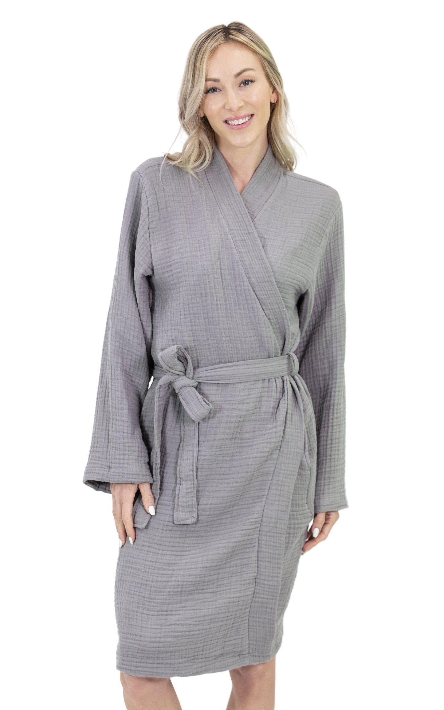 4-Layer Turkish Muslin Cotton Bathrobe – Ultra Soft, Lightweight & Quick Dry