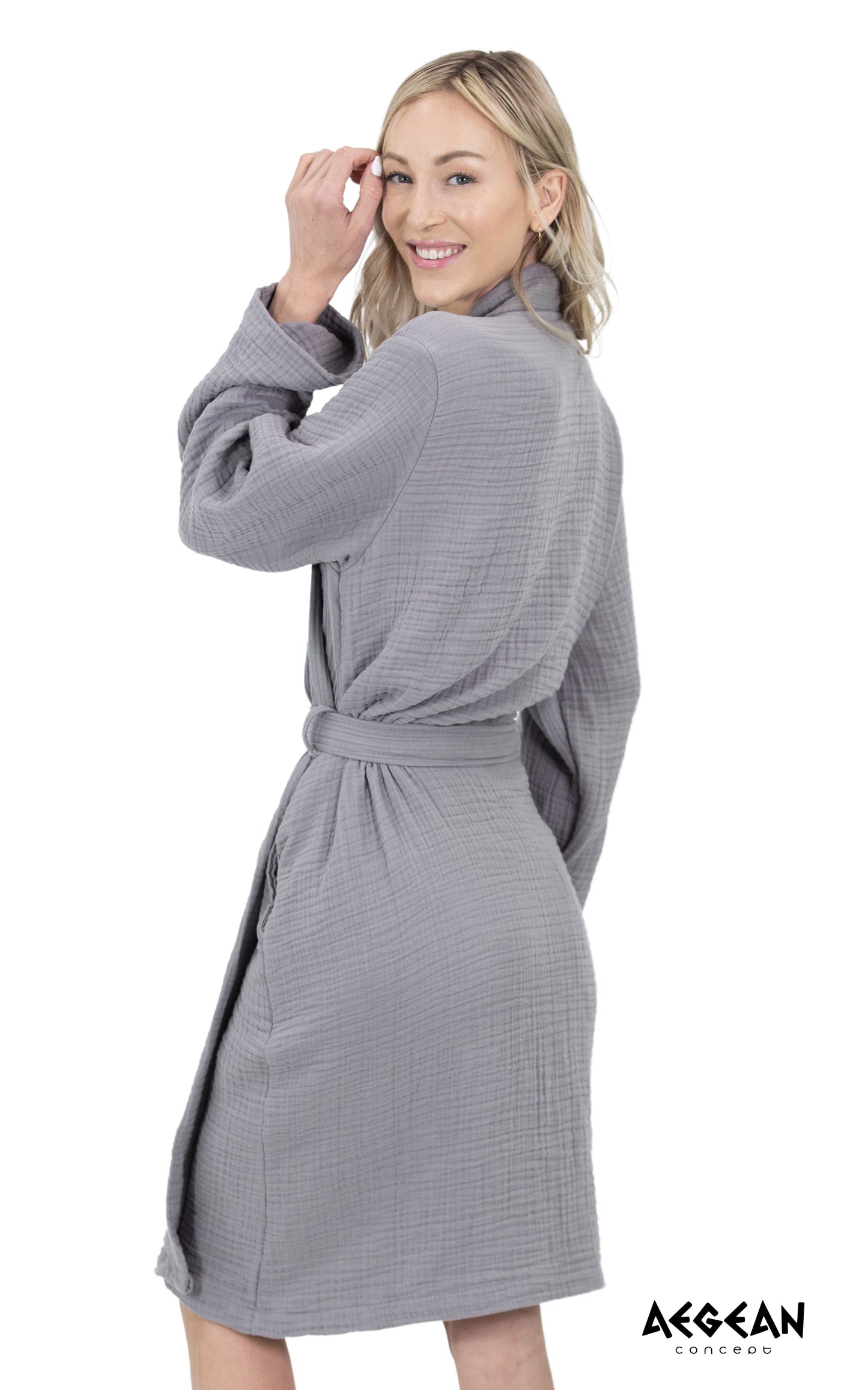 4-Layer Turkish Muslin Cotton Bathrobe – Ultra Soft, Lightweight & Quick Dry