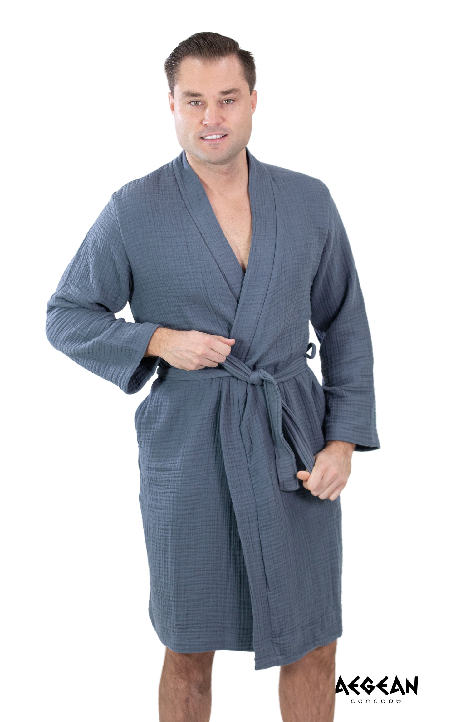 4-Layer Turkish Muslin Cotton Bathrobe – Ultra Soft, Lightweight & Quick Dry